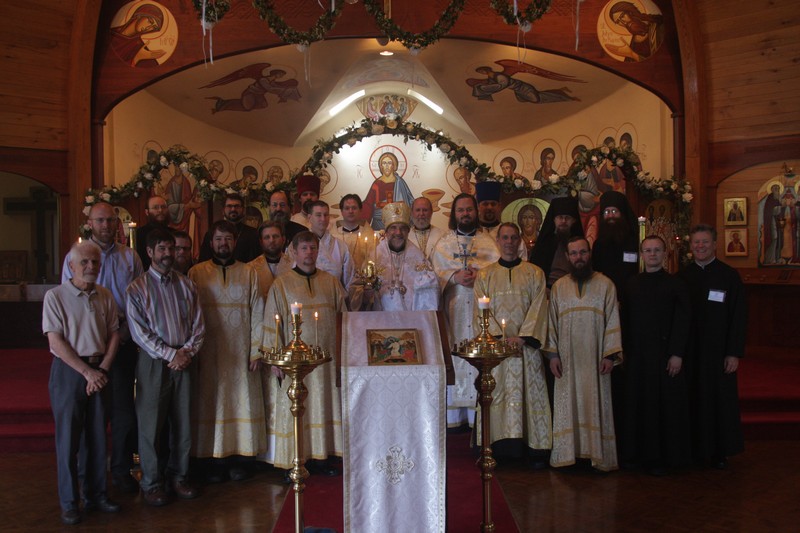 Bishop Michael (center) with participants of the 7th Annual Diaconal Practicum in Three Hierarchs Chapel, St. Vladimir’s Seminary.
