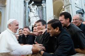 Pope Francis with clergy