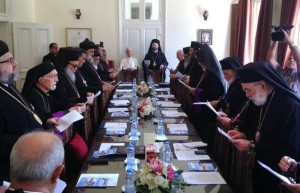 Heads of Eastern churches meet at the summer seat of the Maronite Church in Diman, Thursday, Aug. 7, 2014. (The Daily Star/Antoine Amrieh)
