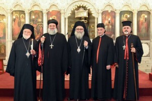 The five patriarchs of Antioch at their June 8 meeting in Damascus. Credit: Greek Orthodox Patriarchate of Antioch via Facebook/Antiochpatriarchate.org
