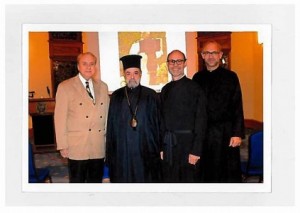Nick Karakas, Metropolitan Tarasios of Buenos Aires and South America, Fr. Douglas Papulis and Fr. Michael Arbanas both of the St. Nicholas Church