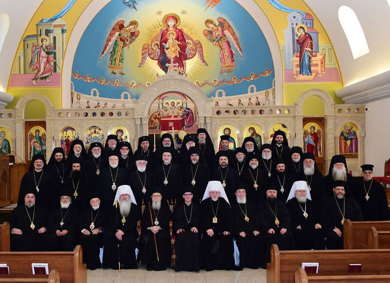 Hierarchs gathered following the celebration of the Divine Liturgy at the Antiochian Basilica of Saint Mary in Livonia, Michigan on October 4, 2016.
